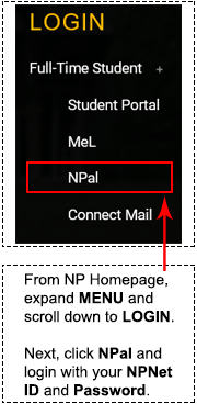 Login to the NPal student system with your NPNet ID and Password.